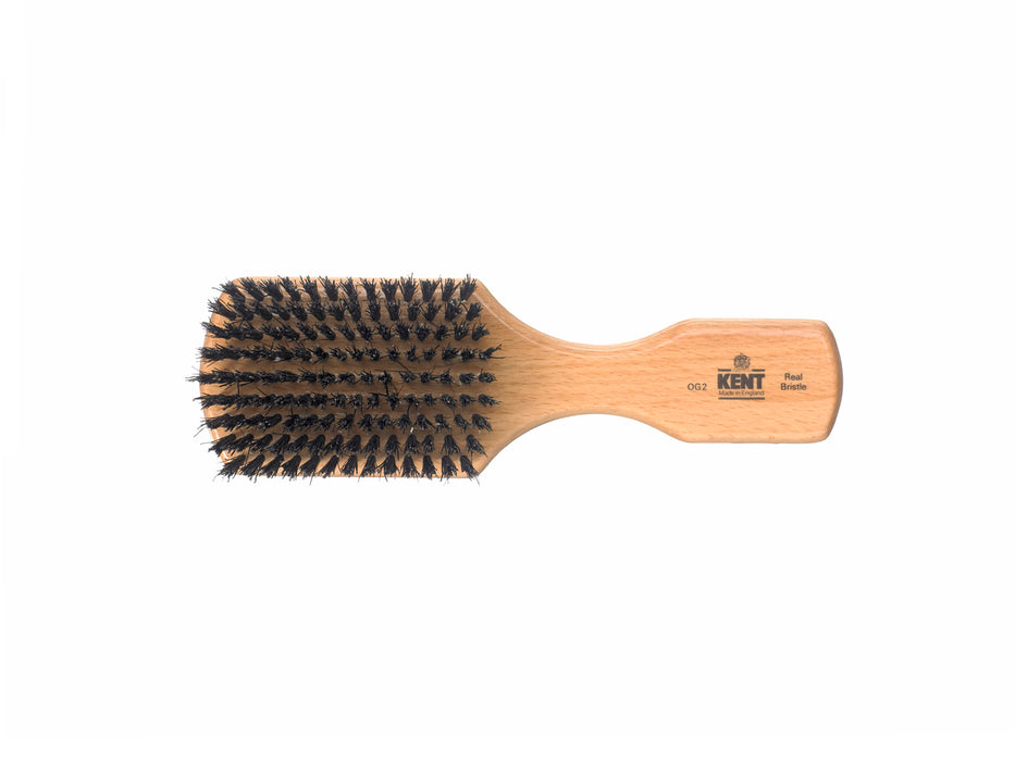 Kent MENS FINEST BEECHWOOD PURE BLACK BRISTLE RECTANGULAR CLUB BRUSH OG2