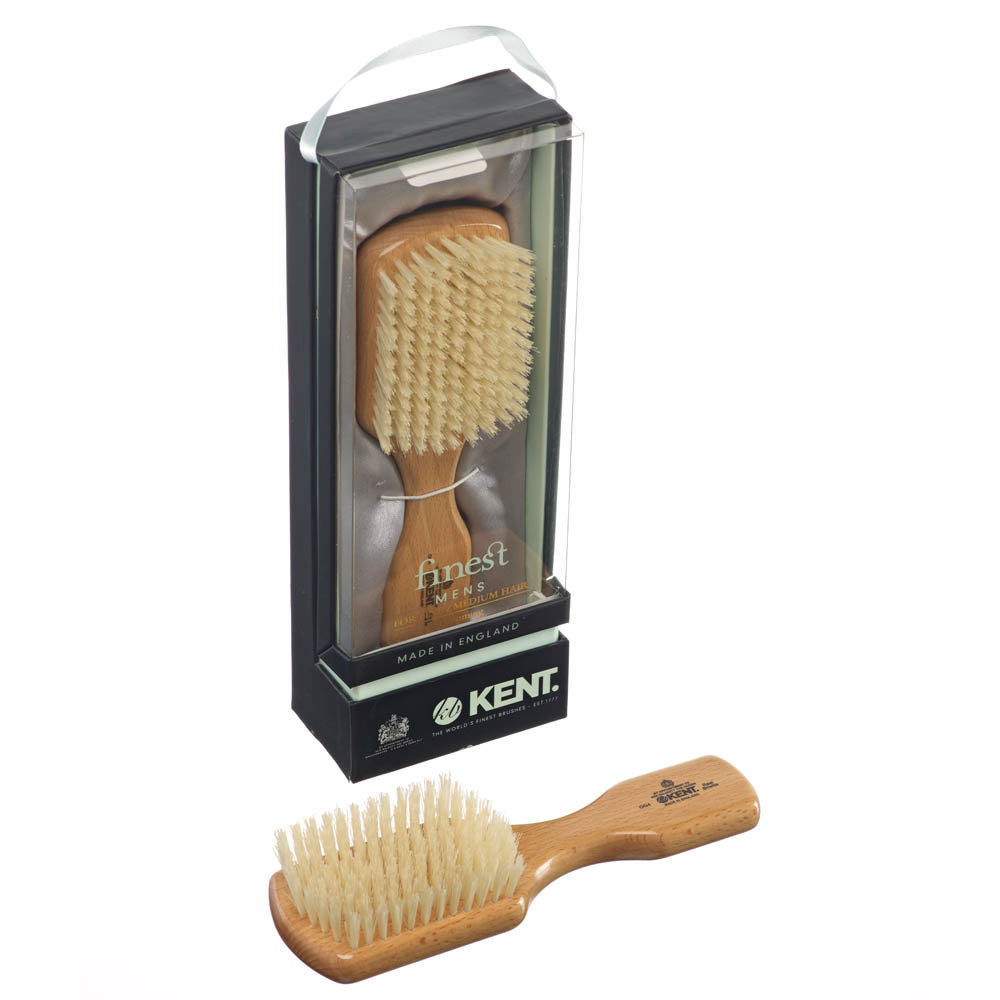 Kent MENS FINEST BEECHWOOD PURE WHITE BRISTLE RECTANGULAR CLUB BRUSH OG4