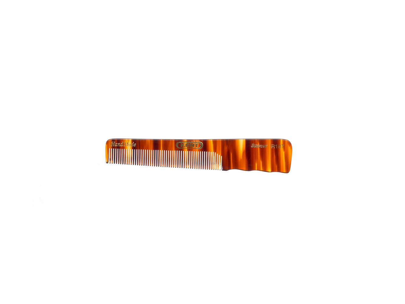 Kent HANDMADE 138MM POCKET COMB WITH THUMB GRIP FINE HAIR A R18T