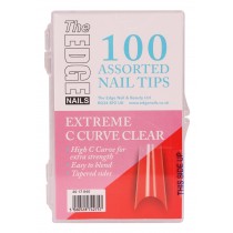 EXTREME C CURVE CLEAR TIPS 100 ASSORTED (BOXED)