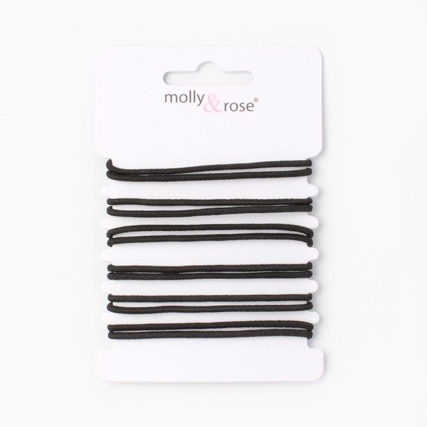 Molly & Rose Item H7735 Elastic - Black - 2mm thick - Card of 12