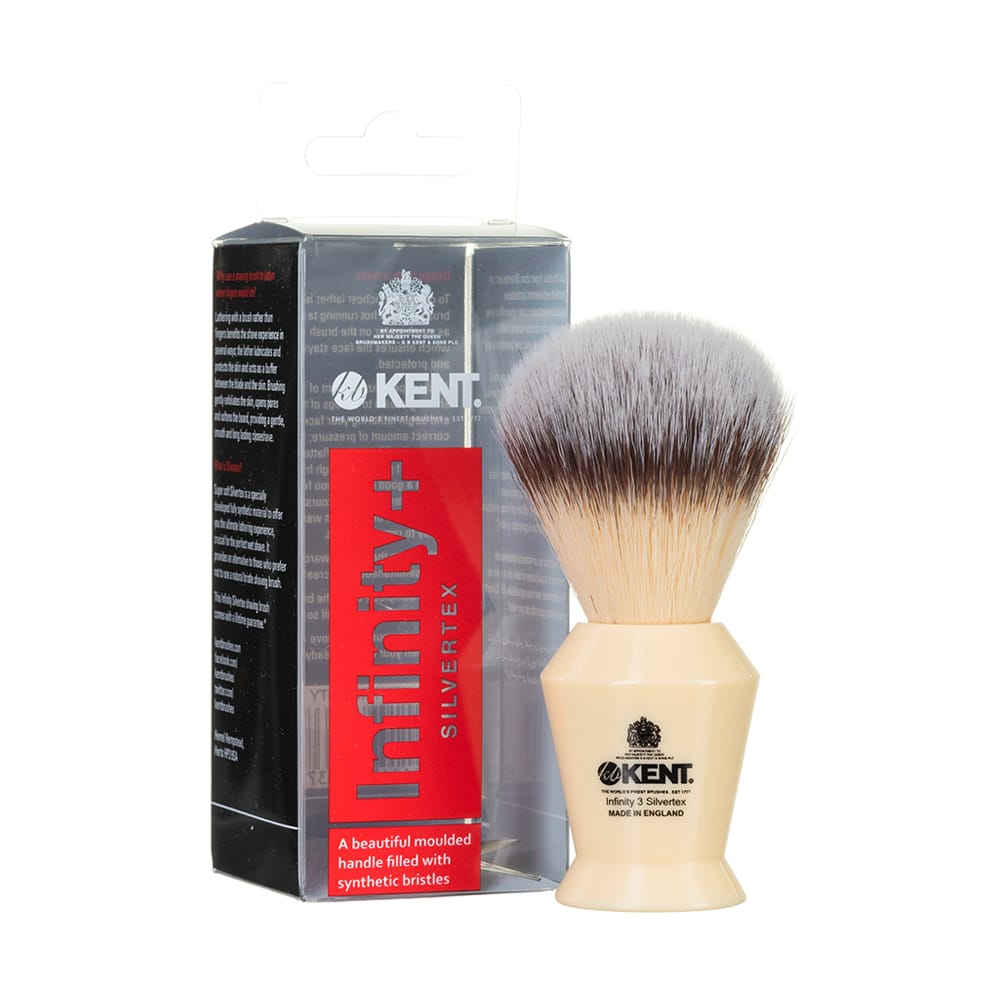 Kent INFINITY PLUS IVORY WHITE SYNTHETIC SHAVING BRUSH INFINITY 3