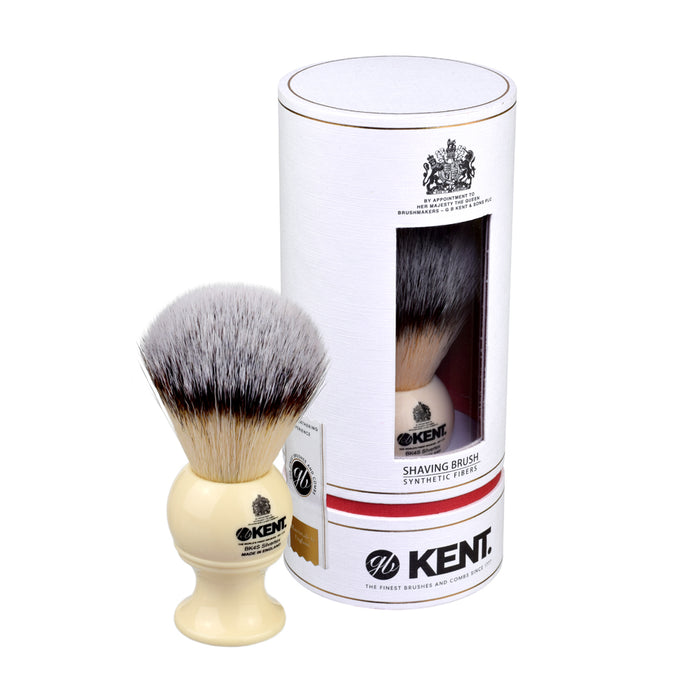 Kent MEDIUM SYNTHETIC IVORY WHITE SHAVING BRUSH BK4S