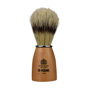 Kent SMALL WOODEN SOCKET BADGER EFFECT BRISTLE SHAVING BRUSH VS80