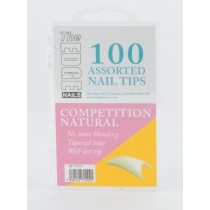 THE EDGE NATURAL COMPETITION NAIL TIPS - BOX OF 100 ASSORTED TIPS