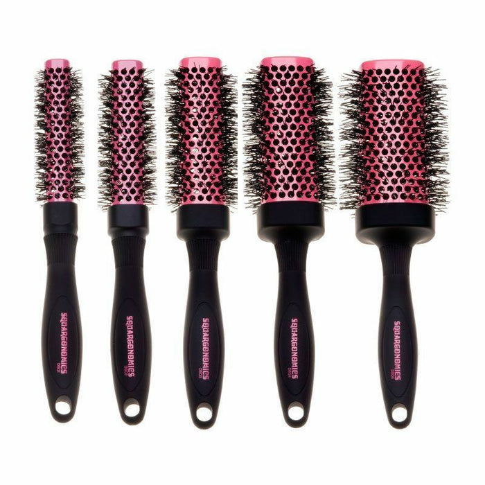 Denman Pink Square Barrel with Crimped Bristle Brush ( select size )