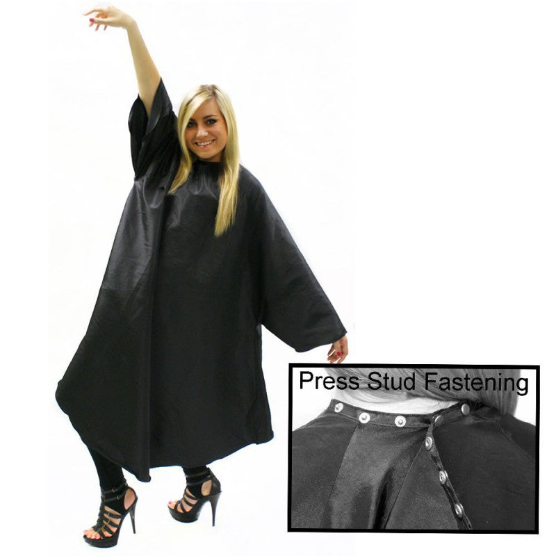 SLEEVED GOWN BLACK WITH POPPERS Black Sleeved Gown with Poppers Fastening.