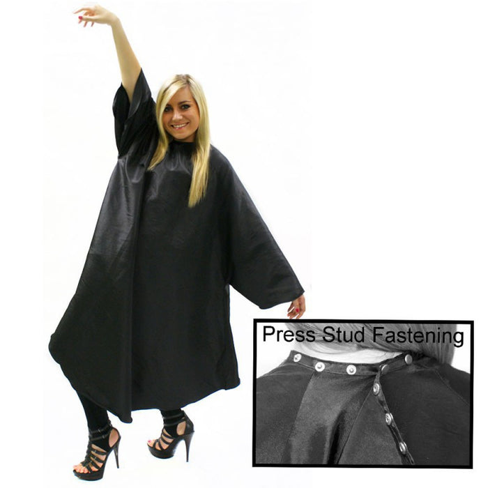 SLEEVED GOWN BLACK WITH POPPERS Black Sleeved Gown with Poppers Fastening.