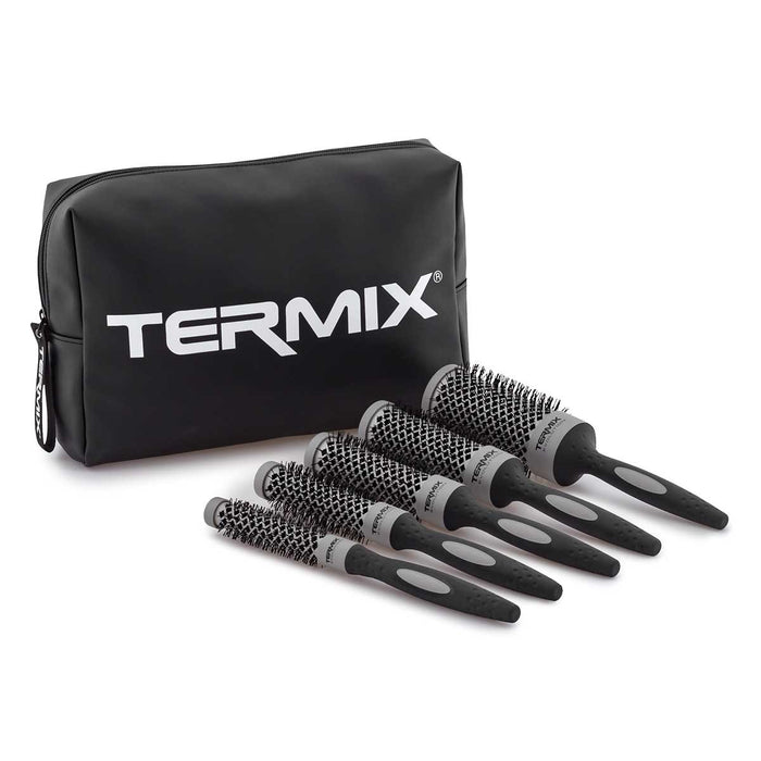 TERMIX EVOLUTION BASIC HAIR BRUSHES PROFESSIONAL BAG SET (Ø17, Ø23, Ø28, Ø32, Ø43)