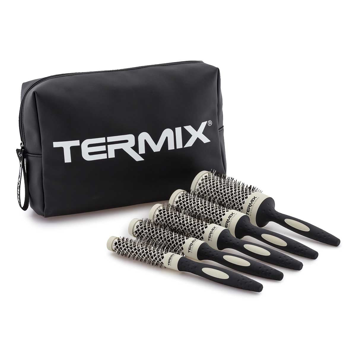 TERMIX EVOLUTION SOFT HAIR BRUSHES PROFESSIONAL BAG SET (Ø17, Ø23, Ø28, Ø32, Ø43)