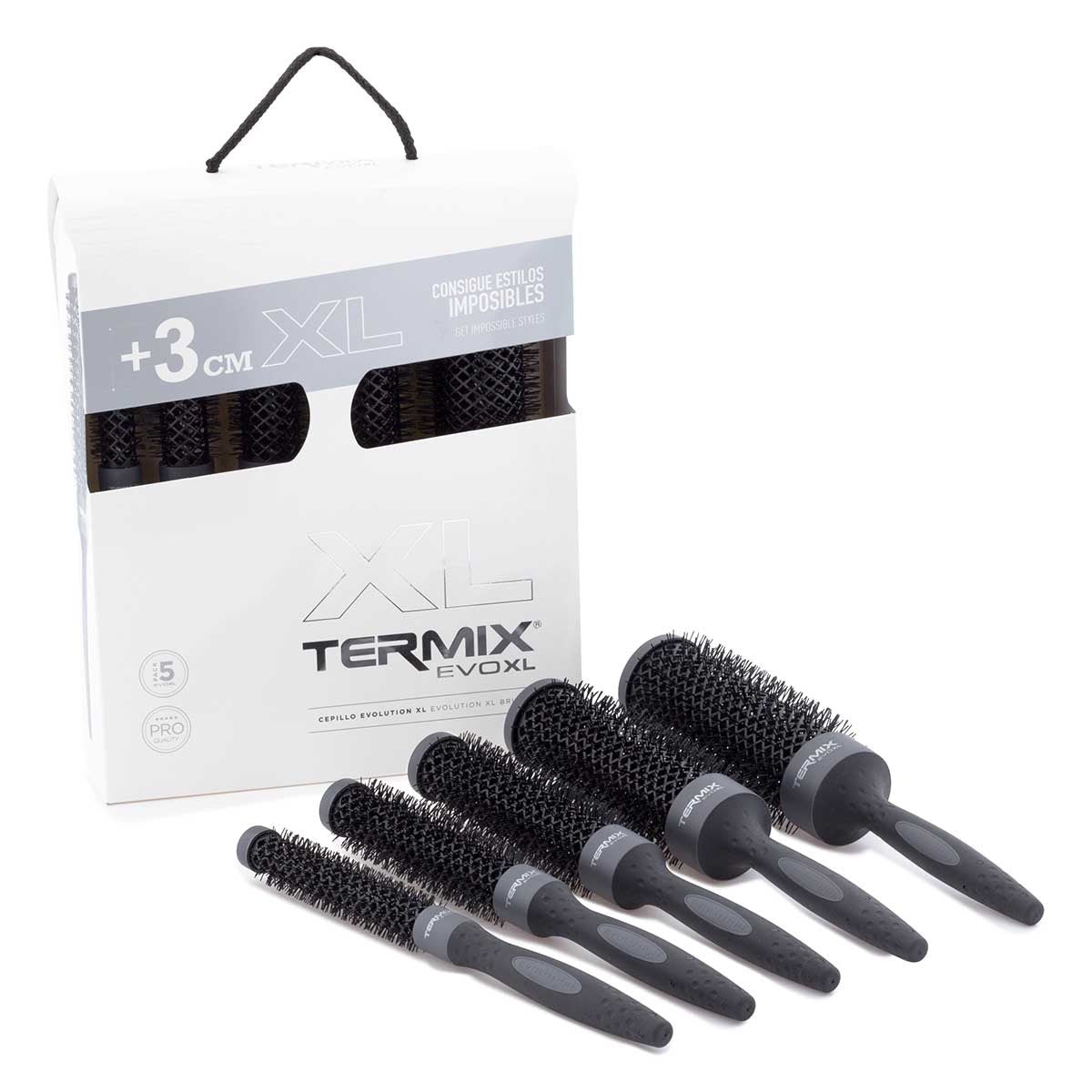 TERMIX EVOLUTION XL PROFESSIONAL ROUND HAIR BRUSHES PACK (Ø17, Ø23, Ø28, Ø32, Ø43)